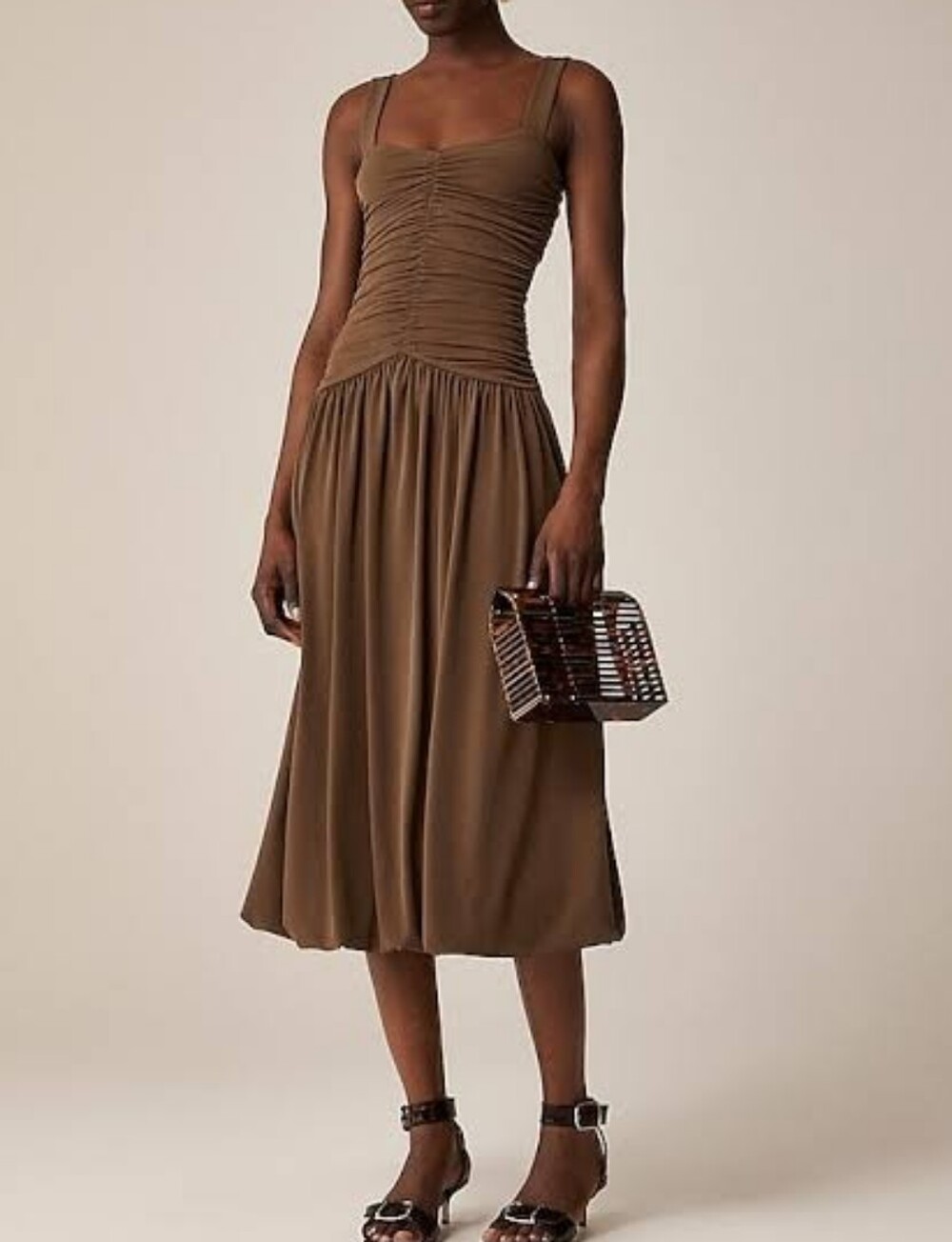 J.Crew Ruched Drop-Waist Bubble Dress In Matte Jersey Size 2X